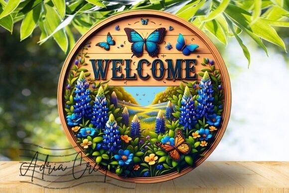 3D Bluebonnet Welcome Sign Design