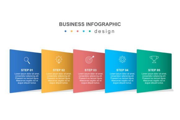3D Folded Business Infographic Design