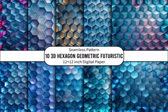 3D Hexagon Geometric Futuristic Design