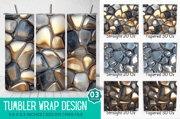 3D Metallic Stones Tumbler Design: Elevating Everyday Drinkware with Digital Precision
