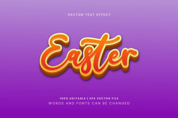 Easter 3D Text Effect Typography Design