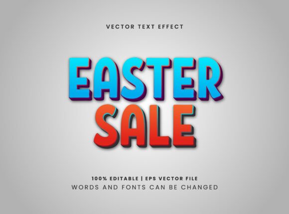 Easter Sale 3D Bold Text Design