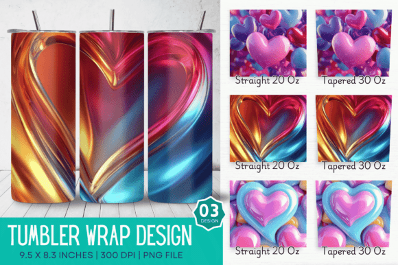 Elevate Your Brand with 3D Love Vibrant Tumbler Design