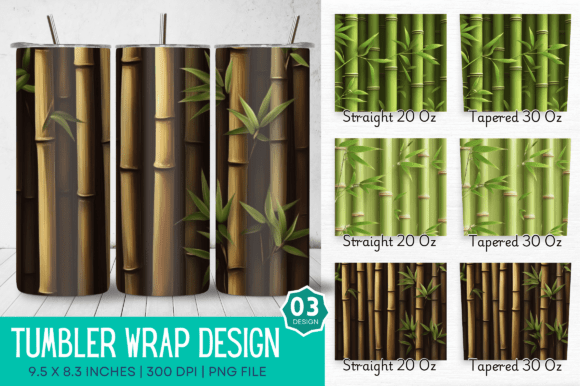 Elevate Your Drinkware with a Stunning 3D Bamboo Texture Tumbler Design