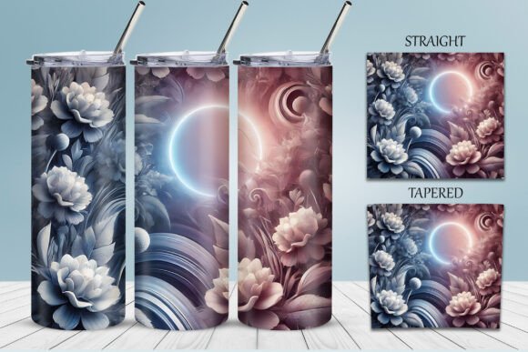 Elevating Sublimation Artistry with the 3D Floral Tumbler Wrap Design PNG