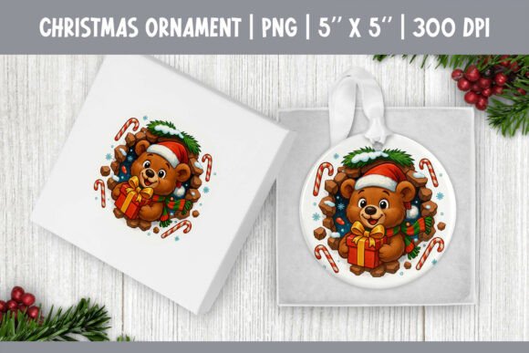 Evaluating the Christmas Bear Ornament 3D PNG for Sublimation Projects