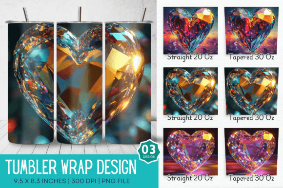 Free 3D Diamond Heart Tumbler Design: Elevate Your Sublimation Projects