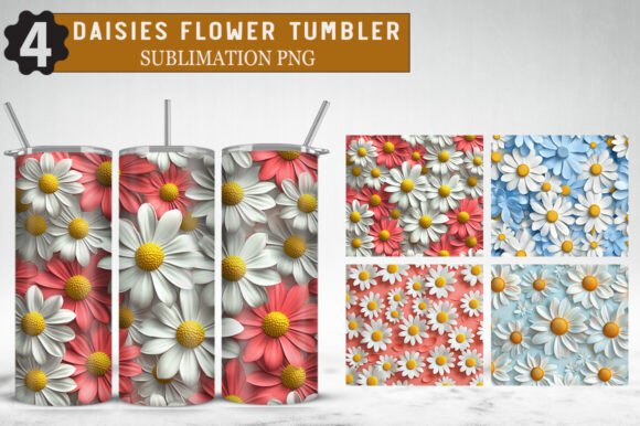 Integrating 3D Daisies Flowers Tumbler Design into Your Sublimation Workflow
