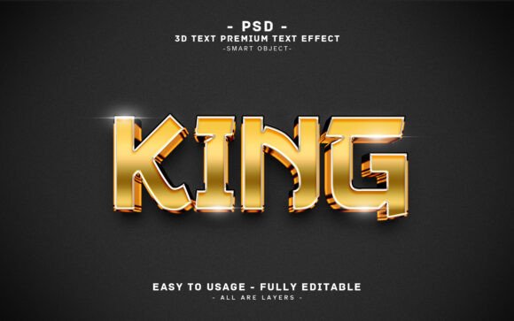 Integrating the Gold 3D Text Effect KING Design into Professional Creative Workflows