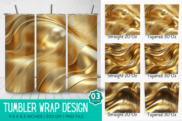 Mastering the 3D Golden Wave Tumbler Design for Professional Sublimation