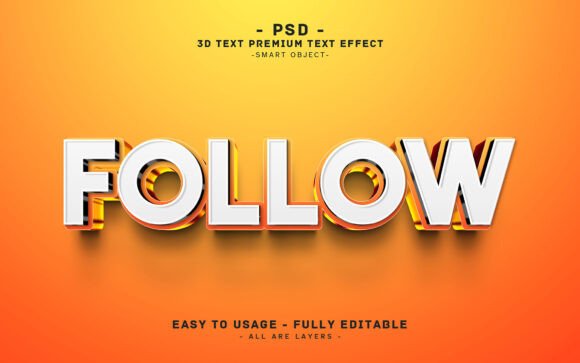 Mastering Visual Impact: A Deep Dive into the 3D Text Effect FOLLOW Design