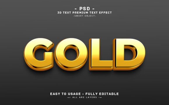 Mastering Visual Impact with an Editable 3D Gold Text Effect Design