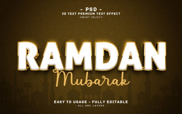 Mastering Visual Impact with the Ramadan Mubarak 3D Text Effect PSD