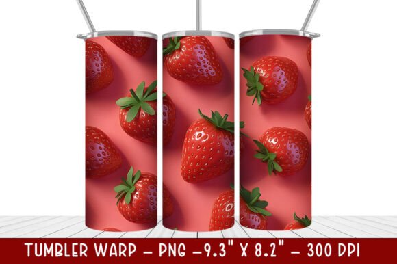 Strategic Branding with the 3D Strawberry Tumbler Wrap Design