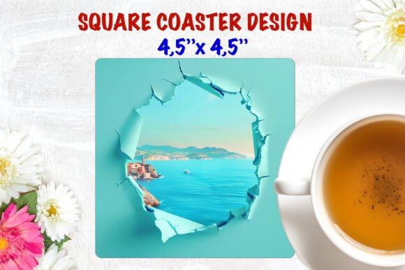Summer Vacation Square Coaster, Travel: Elevating Your Sublimation Projects with Precision