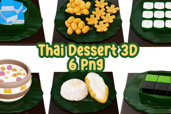 Thai Dessert 3D 6 Clipart PNG: Elevating Your Creative Projects with Authentic Asian Aesthetics