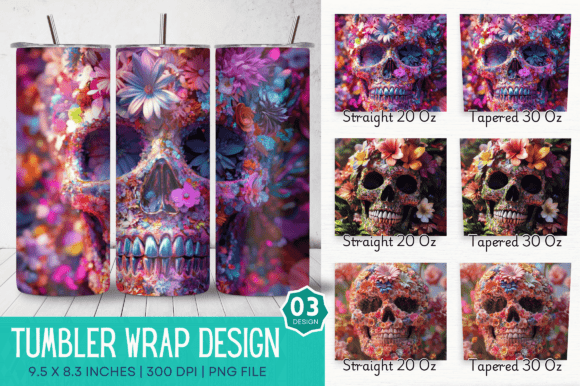 Understanding the 3D Floral Skull Tumbler Design for Sublimation Projects