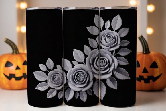 White 3D Rose - 20oz Tumbler Design: Elevating Sublimation Projects with Digital Precision